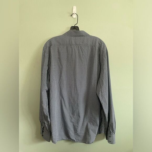 Gap Women’s Navy and White Hexagon Pattern Button Down Shirt 100% Cotton SZ XL - Picture 6 of 6